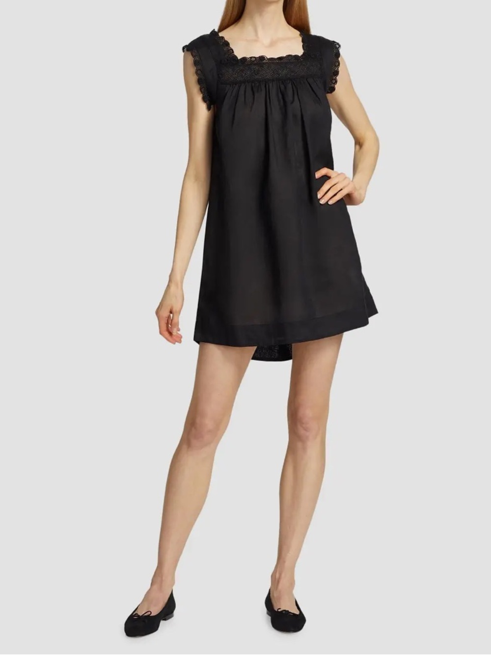 Doen Almadia Lace-Trim Mini Dress